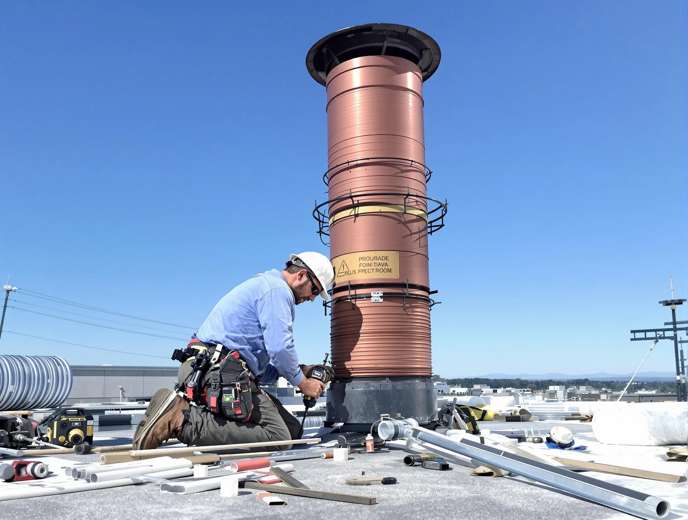 Installed chimney liner by White City Chimney Sweep in White City, UT