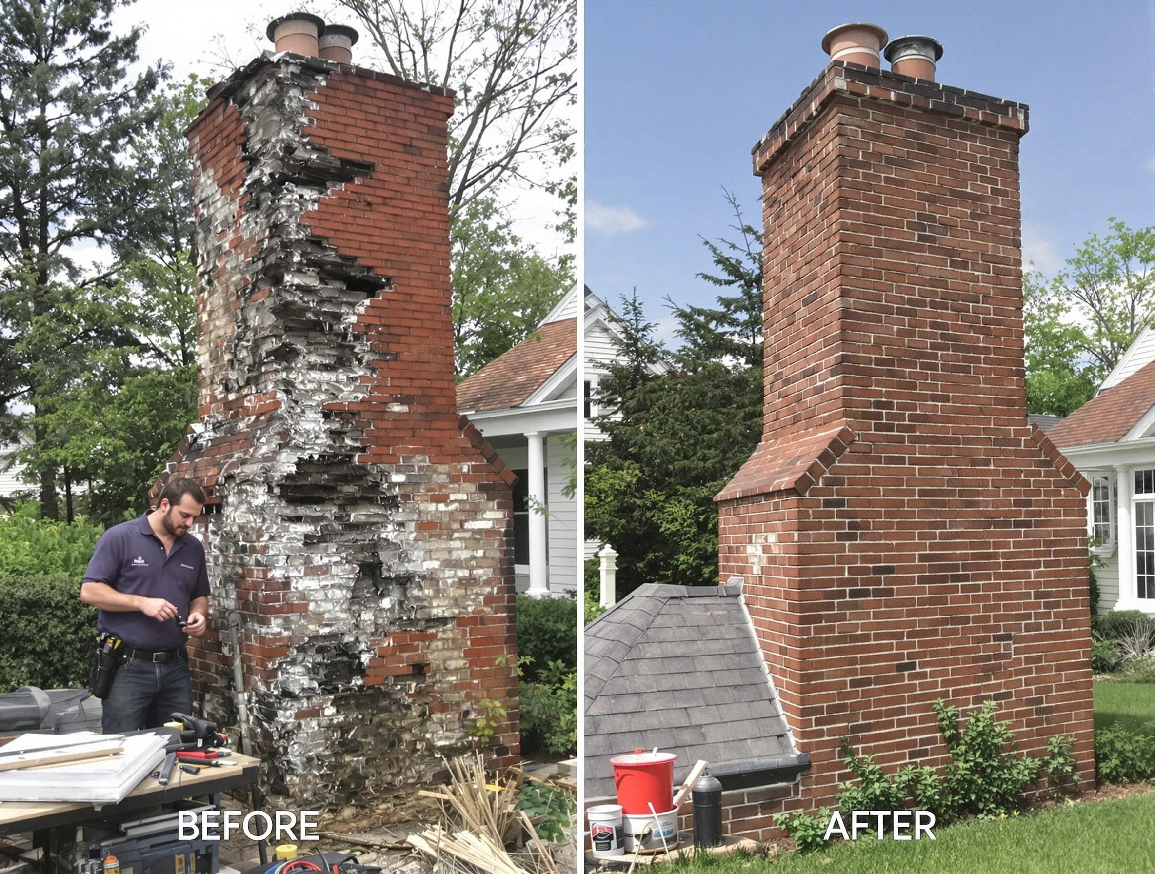 White City Chimney Sweep performing a full chimney restoration in White City, UT
