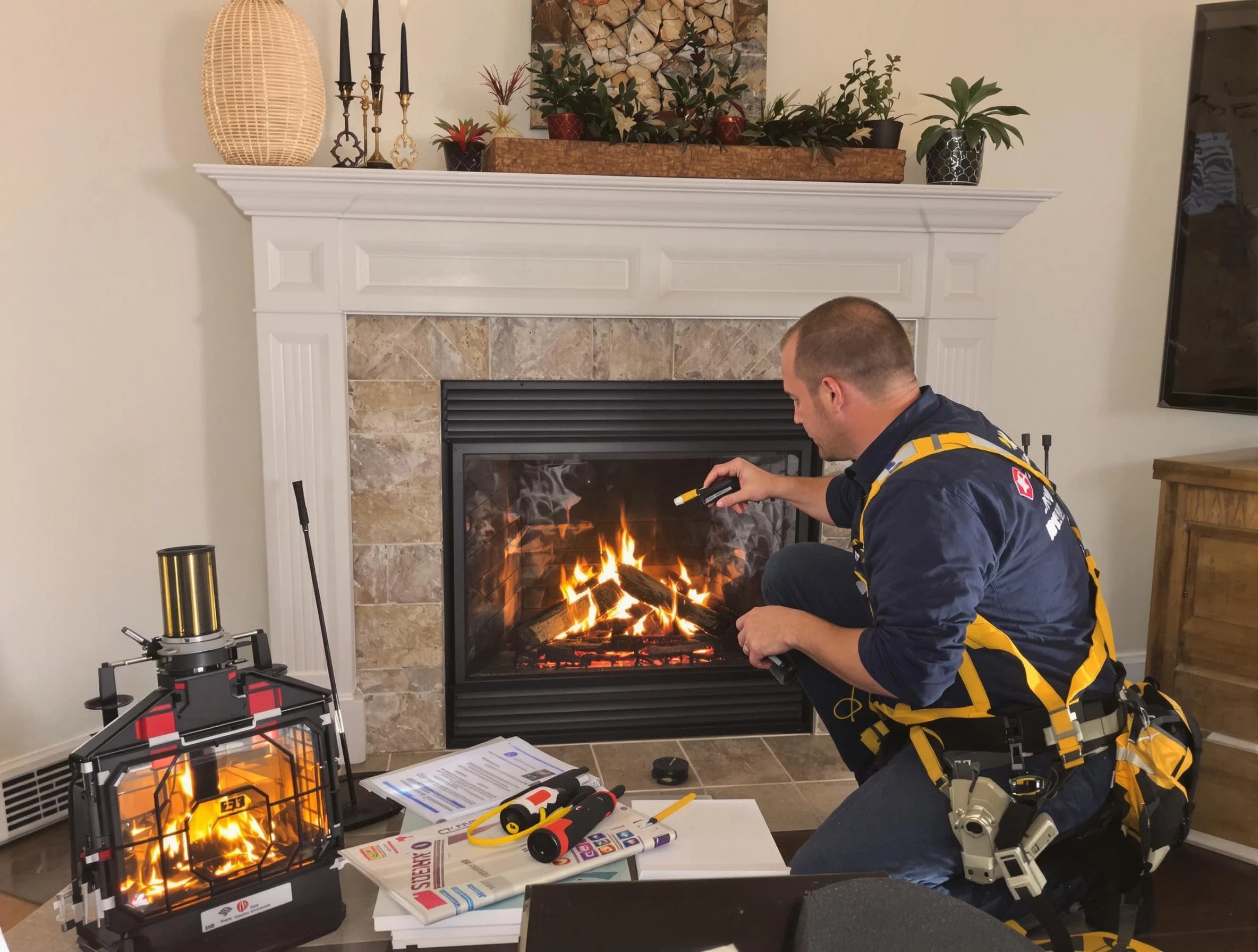 Safety-focused fireplace inspection by White City Chimney Sweep in White City, UT