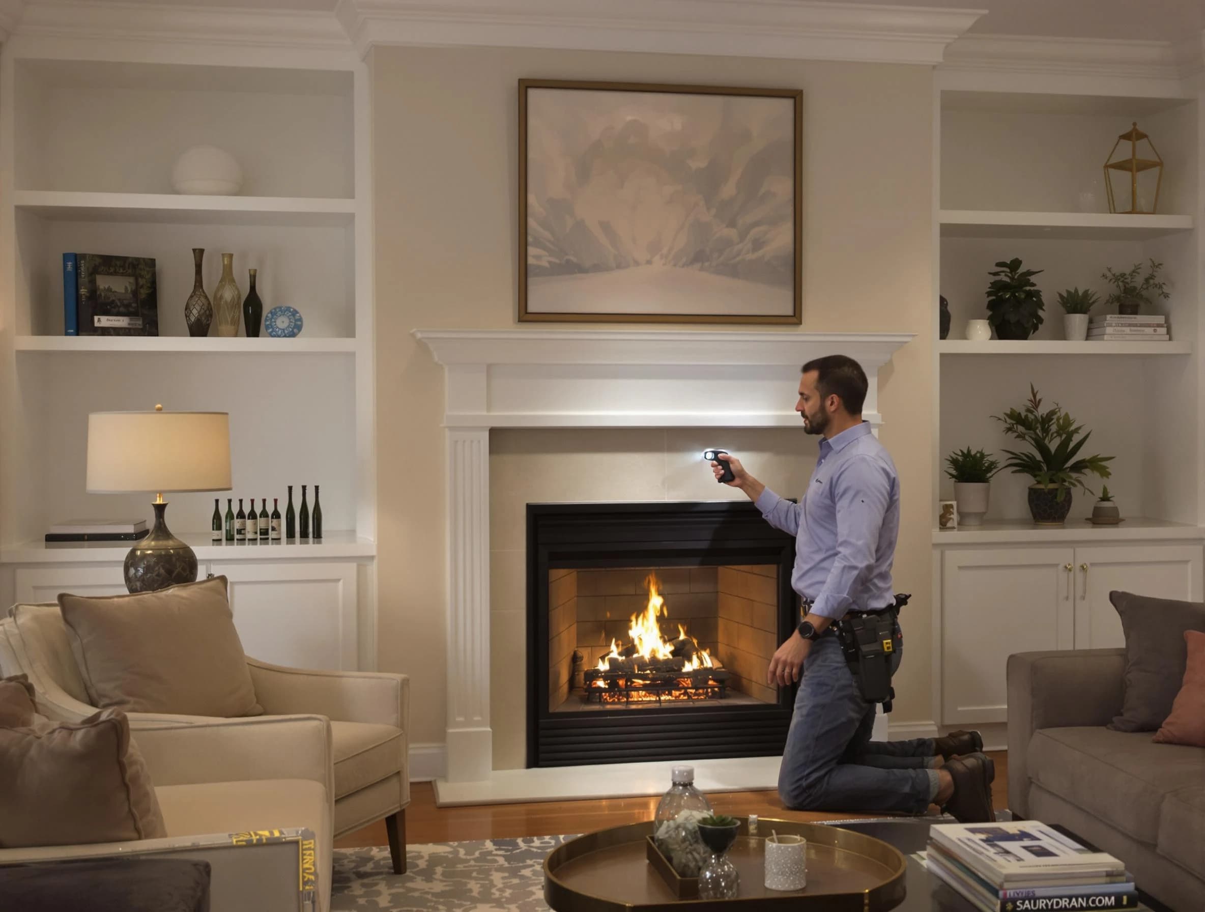 White City Chimney Sweep conducting a fireplace safety inspection in White City, UT