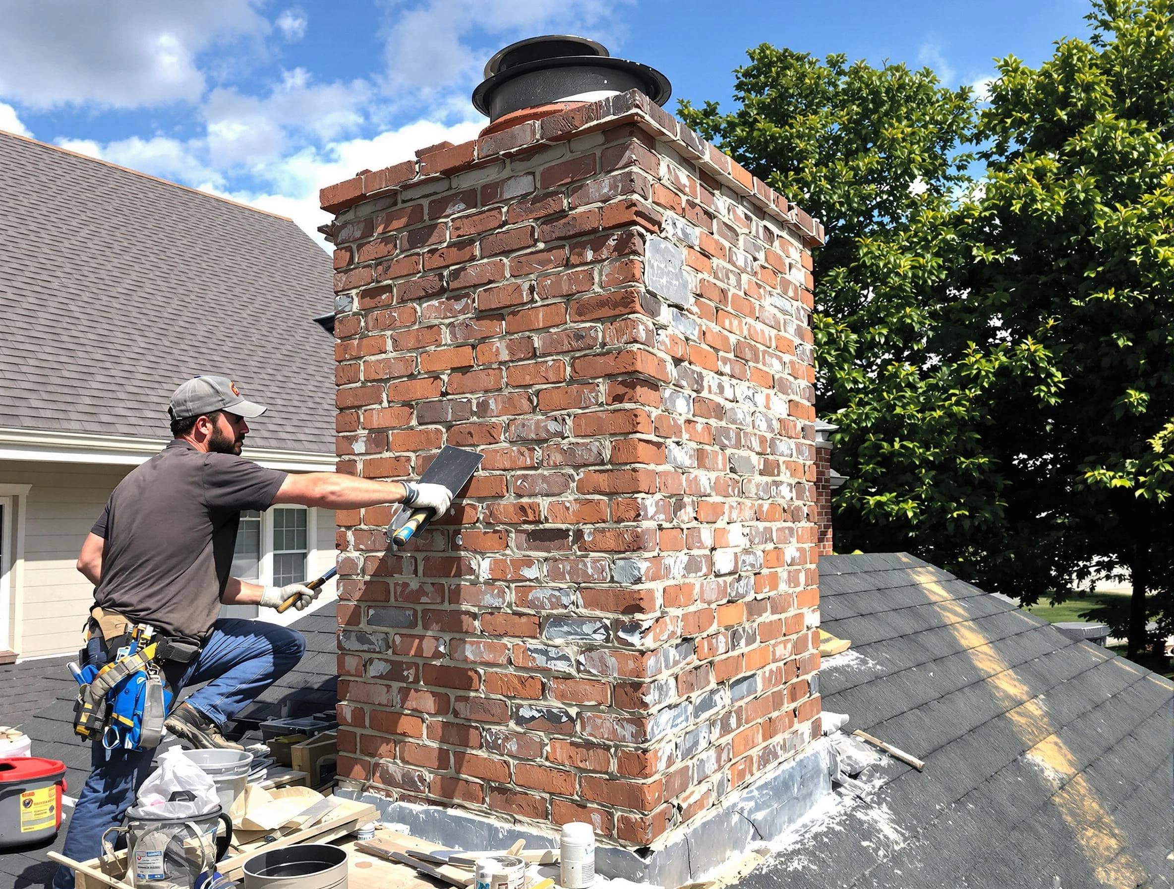 Completed chimney rebuild by White City Chimney Sweep in White City, UT