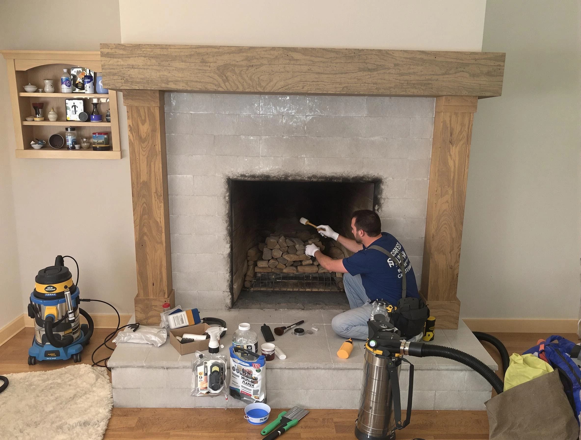 Detailed creosote removal process by White City Chimney Sweep in White City, UT