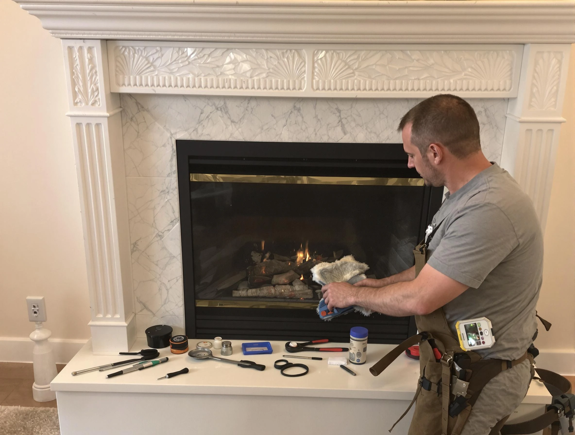 White City Chimney Sweep performing fireplace maintenance in White City, UT
