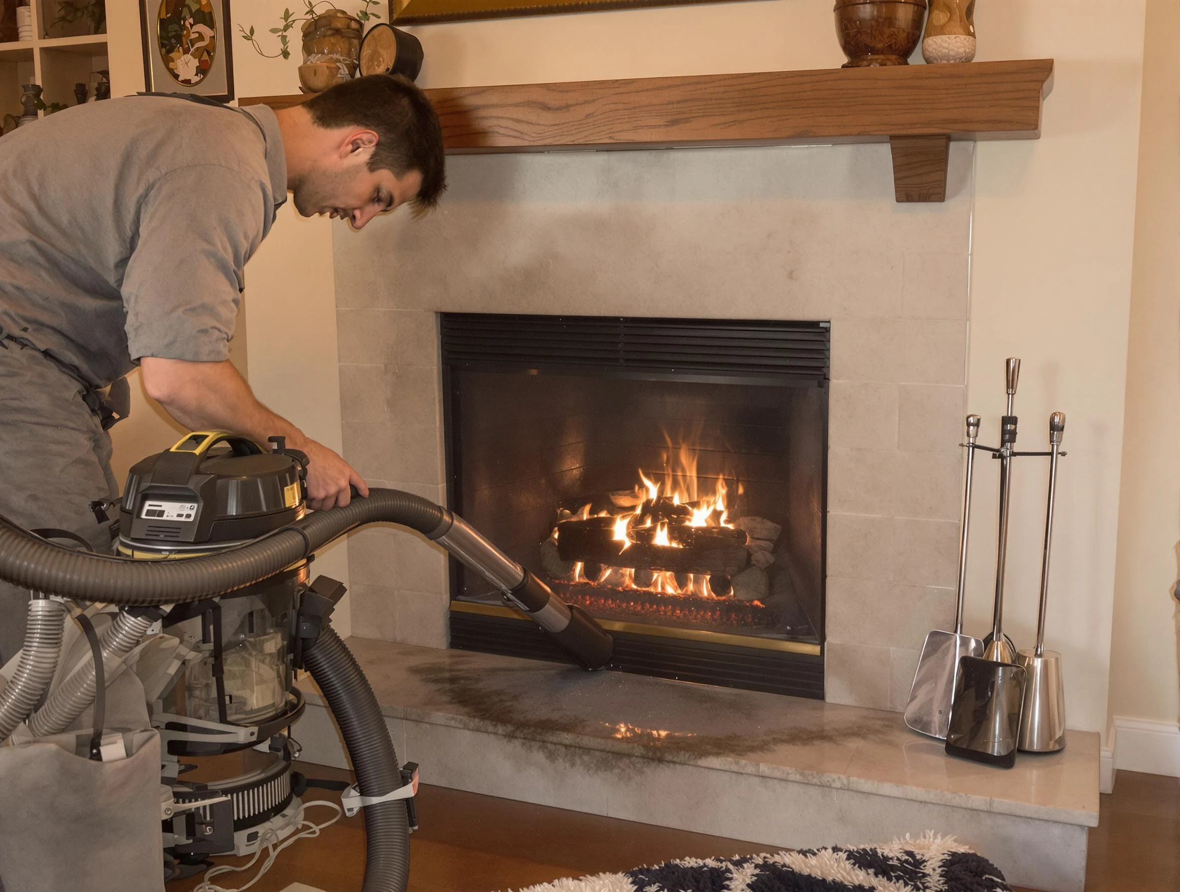 Routine fireplace upkeep by White City Chimney Sweep in White City, UT